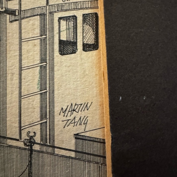 1970’s MARTIN TANG VTG Signed Seattle Waterfront Ink Print In Metal Frame Art - Picture 10 of 12